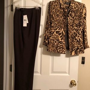 Kasper 2 Piece Silk Pant Suit